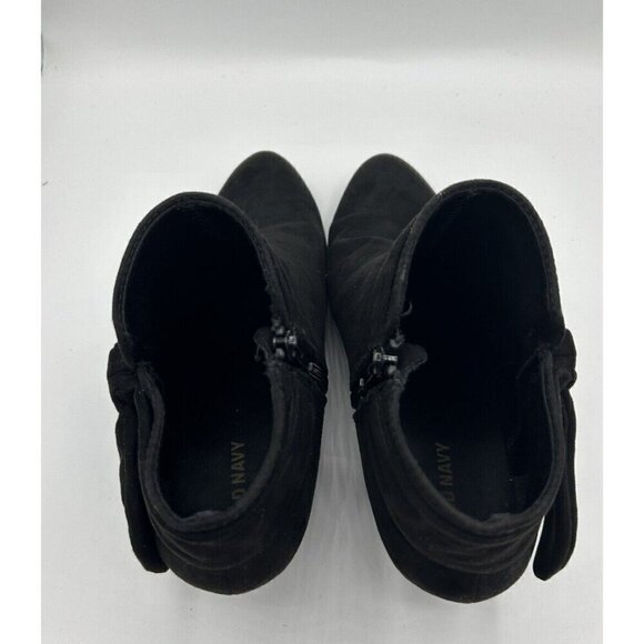 Old Navy Faux-Suede Bow-Tie Ankle Black Boots for Women Zipper Size 8 - Picture 6 of 11
